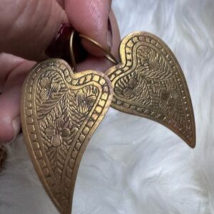 Gold Heart-Shaped Earrings